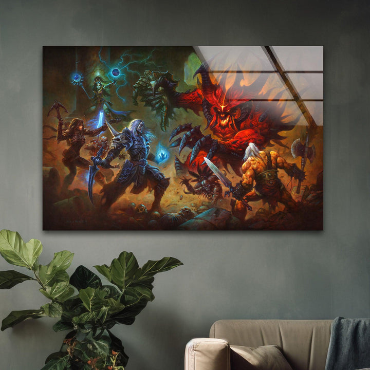 Diablo 3 Glass Wall Art picture on glass wall art, photos printed on glass
