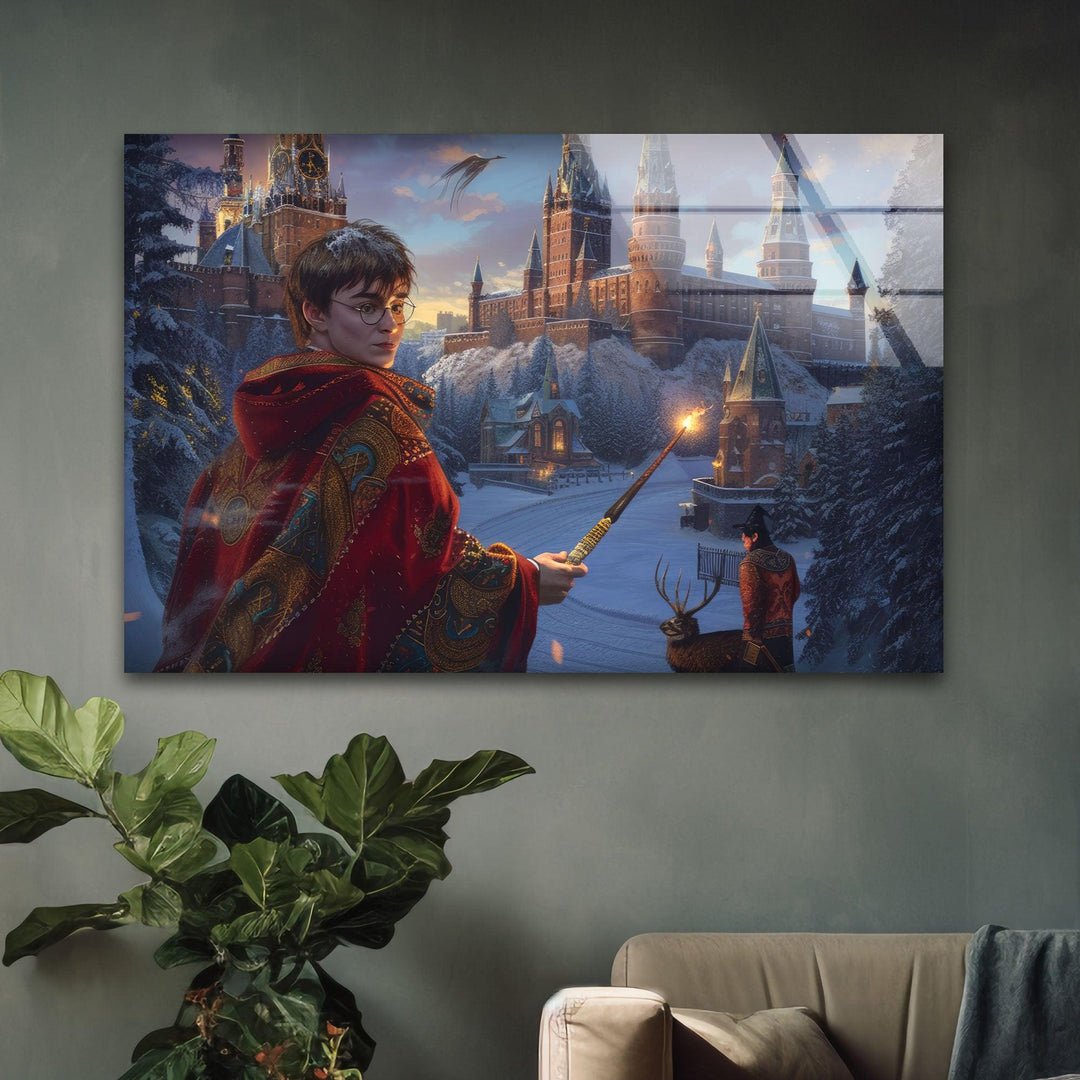 Harry Potter Hogwarts Glass Wall Art, picture on glass wall art, photos printed on glass