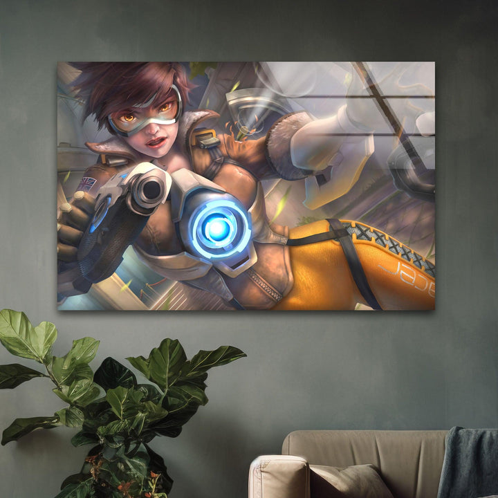 Tracer Overwatch 2 Glass Wall Art print on glass, glass printed photos
