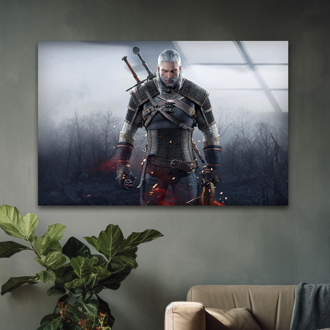 The Witcher Geralt Glass Prints on Photo