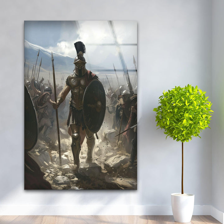 Spartan Warriors Photo on Glass Home Decor