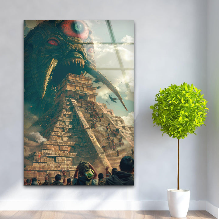 One Eye Monster Glass Wall Art glass art painting, glass art for the Wall
