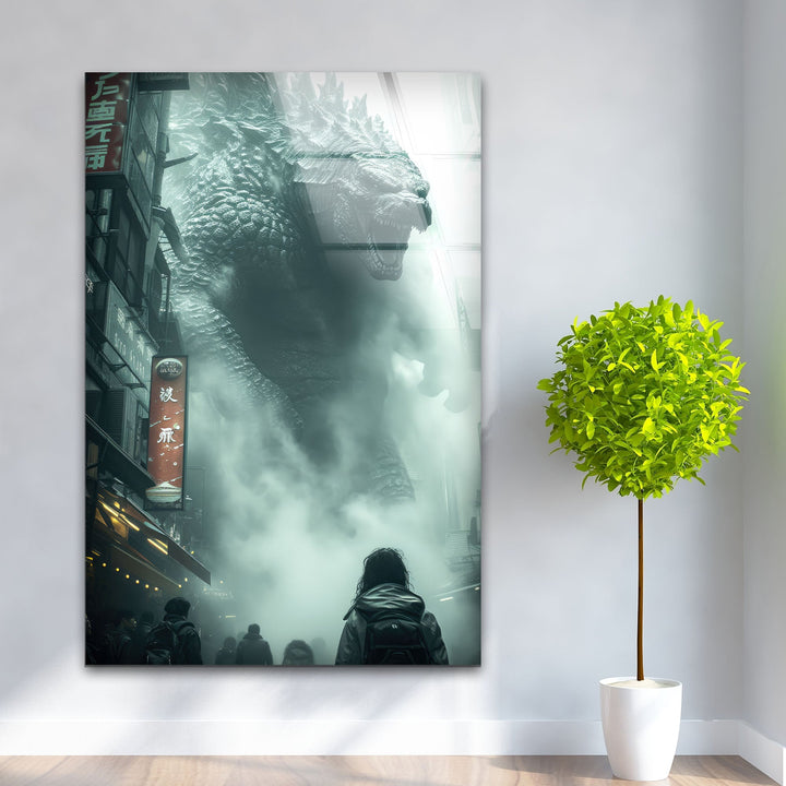 Godzilla Glass Wall Art
