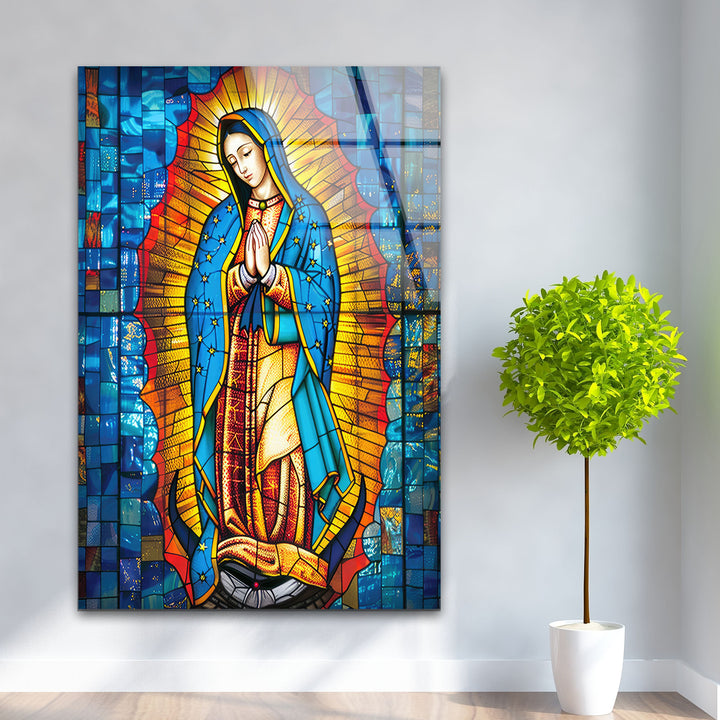 Lady of Guadal Glass Wall Art glass pictures for Wall, glass prints wall art

