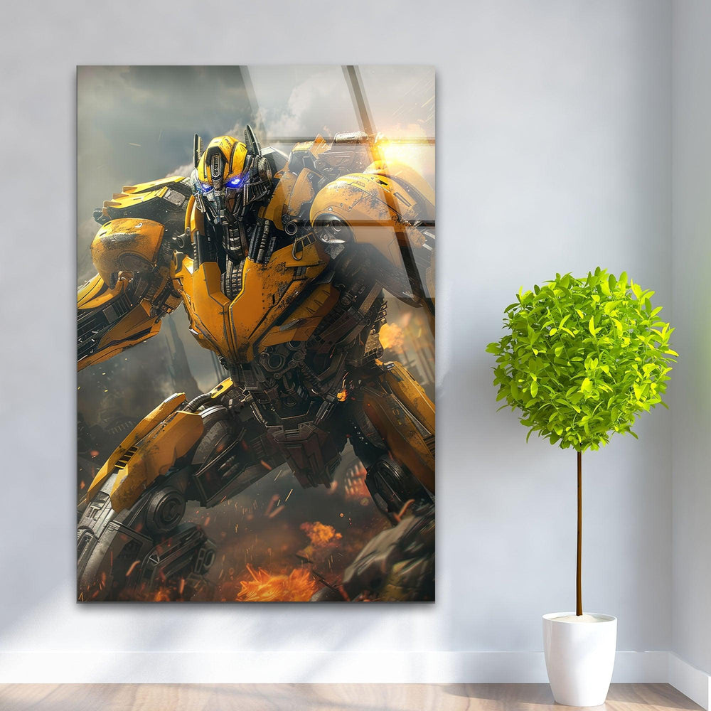 Transformers Bumblebee Glass Wall Art