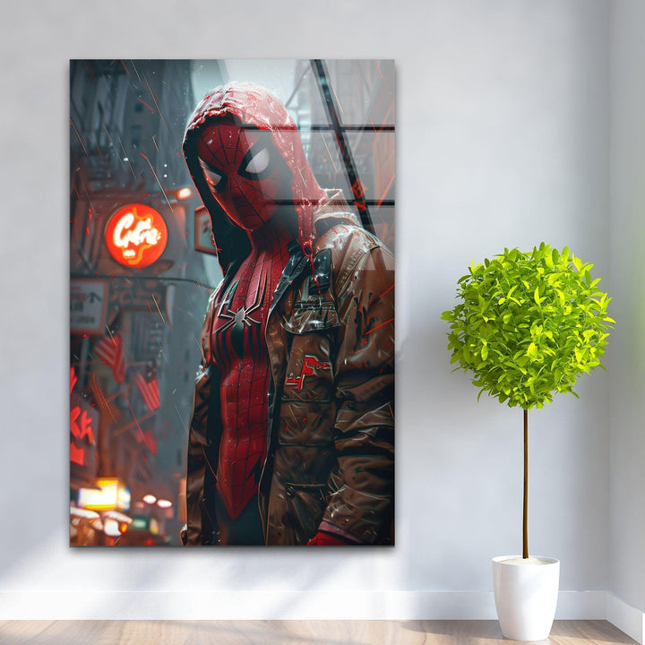 Cyberpunk Spider-man Glass Wall Art, glass photo prints, glass picture prints