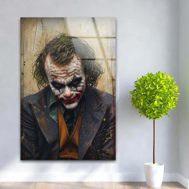 Joker Glass Wall Art, glass art painting, glass art for the Wall