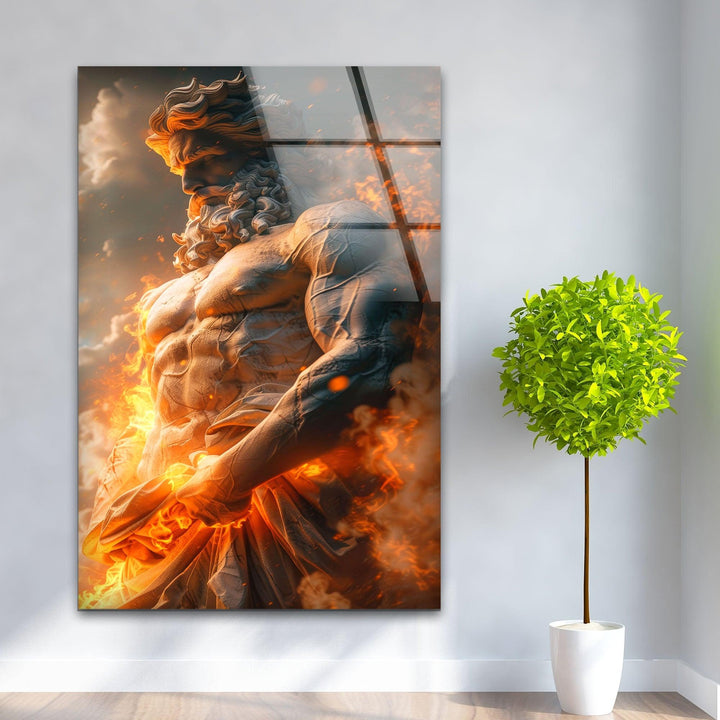 Zeus Glass Wall Art stained glass wall art, stained glass wall decor
