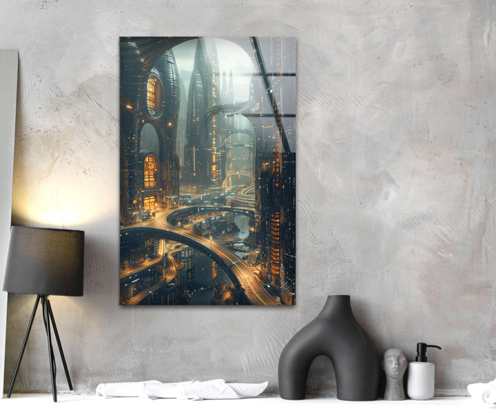 Cityscape Glass Wall Art, Glass Printing Wall Art, Print photos on glass