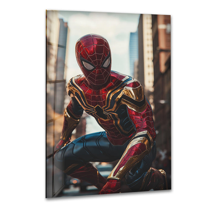 Spiderman Iron Suit Glass Wall Art Glass Printing Wall Art, Print photos on glass
