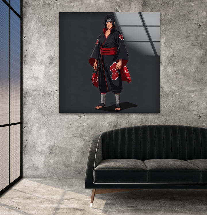Itachi Akatsuki Glass Wall Art glass art painting, glass art for the Wall