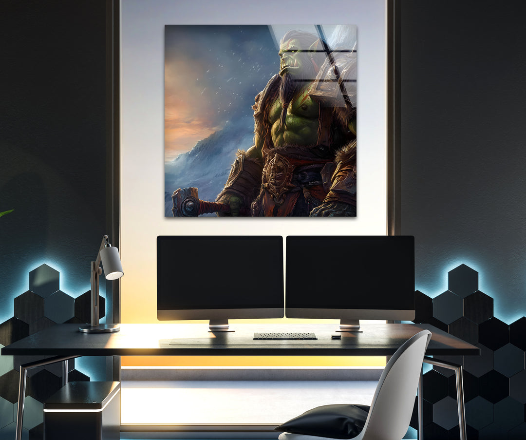 Bold and imaginative video game art perfect for creating a personalized and exciting gaming decor theme
