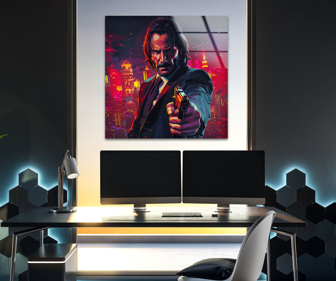 John Wick Art Glass Wall Art large glass photo prints, glass wall photos

