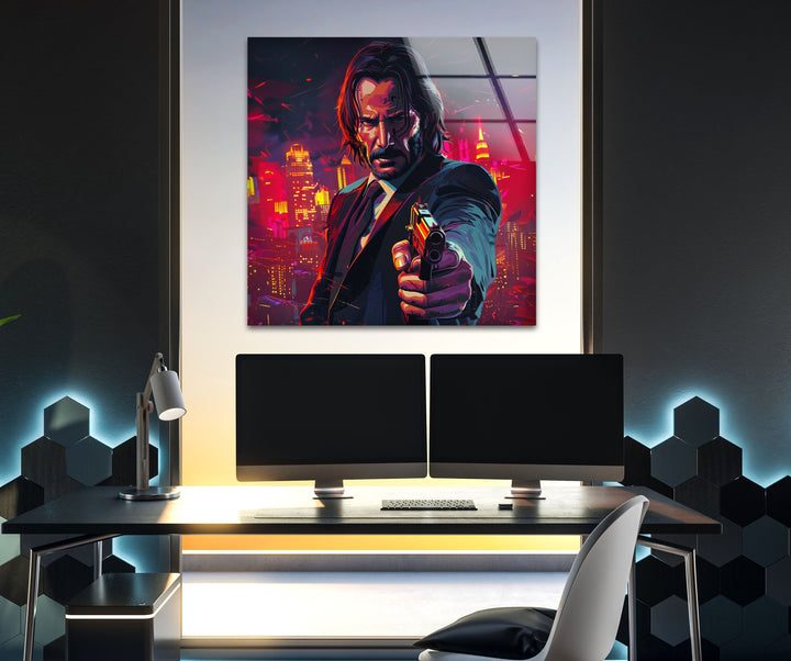 John Wick Art Glass Wall Art large glass photo prints, glass wall photos
