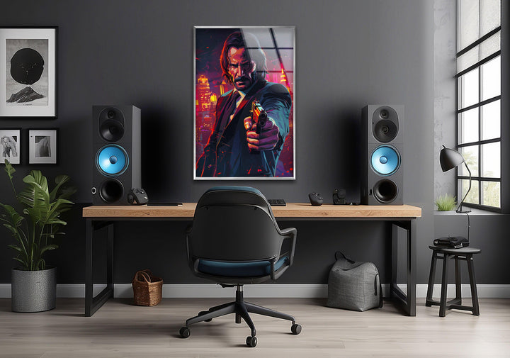 John Wick Art Glass Wall Art custom glass photo prints, large glass prints

