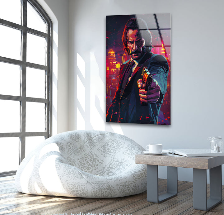 John Wick Art Glass Wall Art glass wall decor, glass wall art decor
