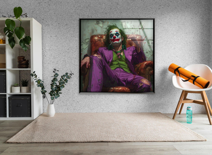 Joker in the Throne Glass Wall Art, Glass Printing Wall Art, Print photos on glass