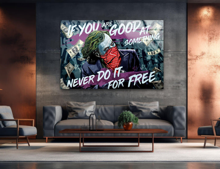 Joker Motivation Glass Wall Art Glass Printing Wall Art, Print photos on glass
