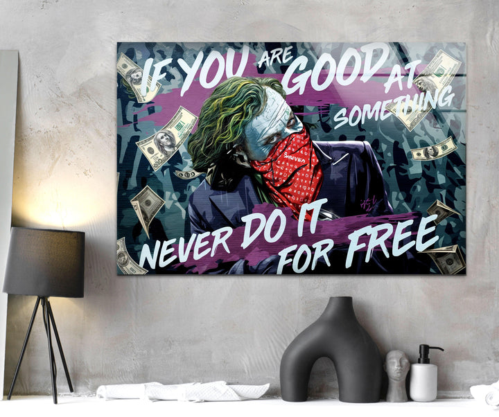 Joker Motivation Glass Wall Art glass photo prints, glass picture prints
