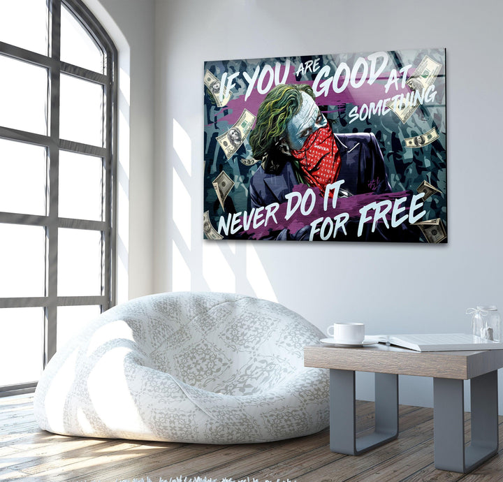 Joker Motivation Glass Wall Art glass pictures for Wall, glass prints wall art
