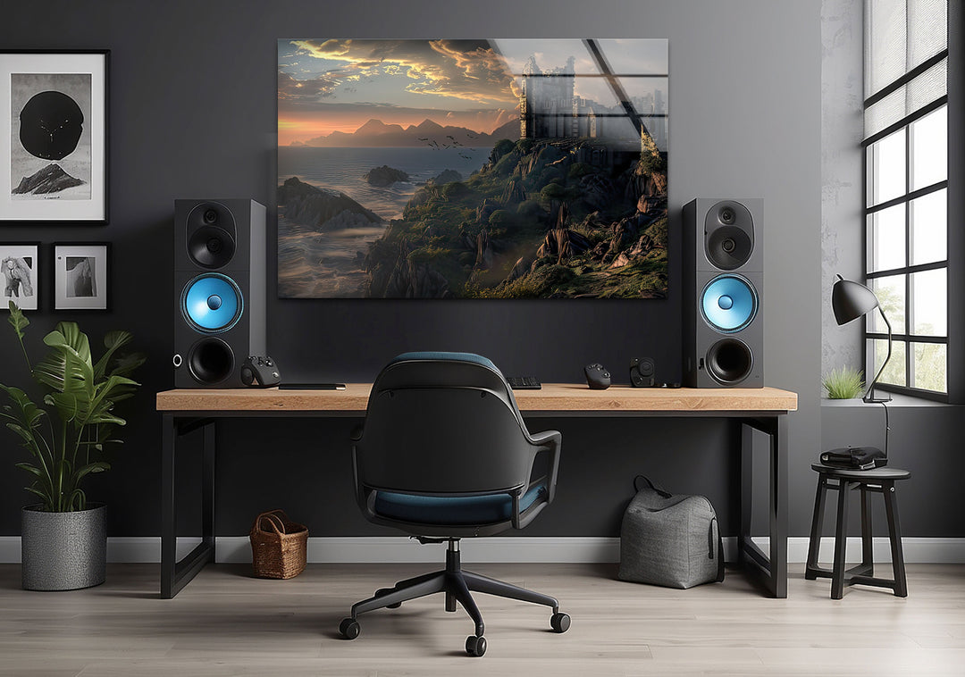 The Witcher Kaer Morhen Glass Wall Art custom glass pictures, glass art prints
