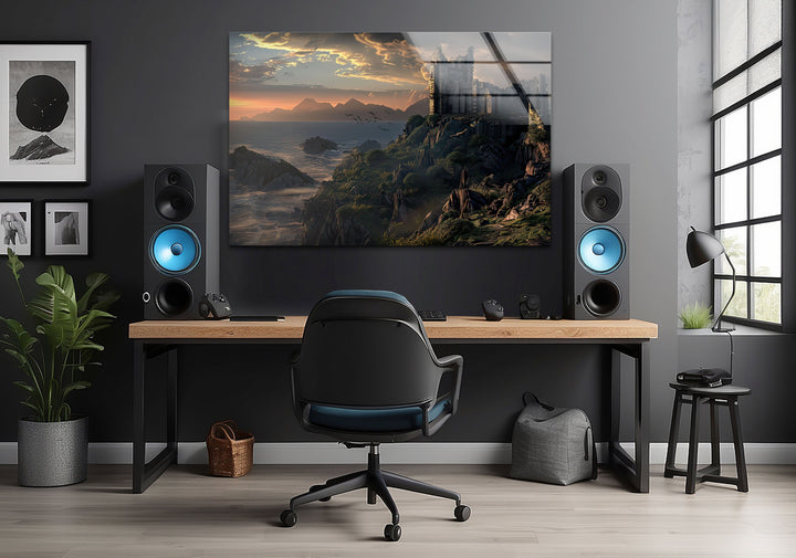 The Witcher Kaer Morhen Glass Wall Art custom glass pictures, glass art prints
