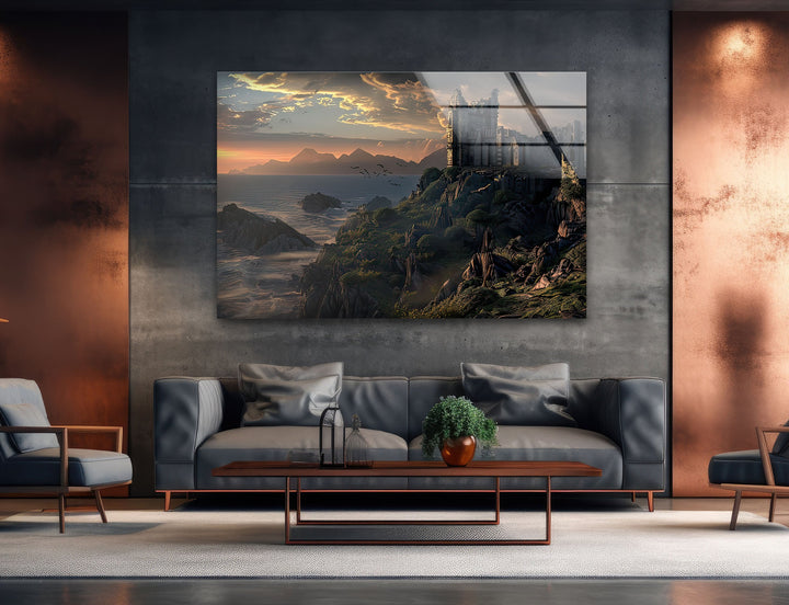 The Witcher Kaer Morhen Glass Wall Art photo print on glass, prints on glass wall art
