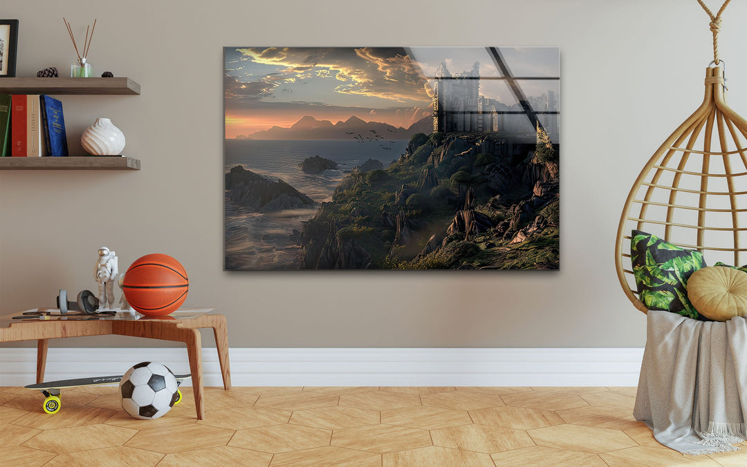 The Witcher Kaer Morhen Glass Wall Art custom glass photo prints, large glass prints
