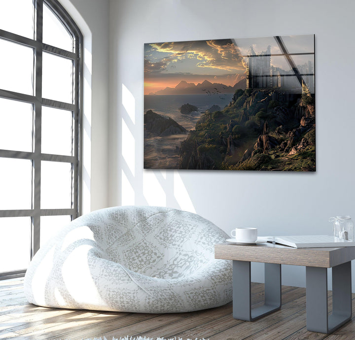 The Witcher Kaer Morhen Glass Wall Art picture on glass wall art, photos printed on glass
