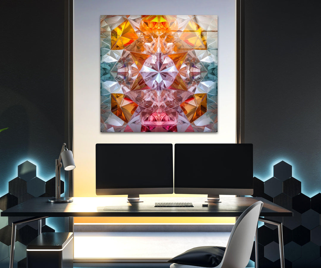 Orange Kaleydoskop Glass Wall Art