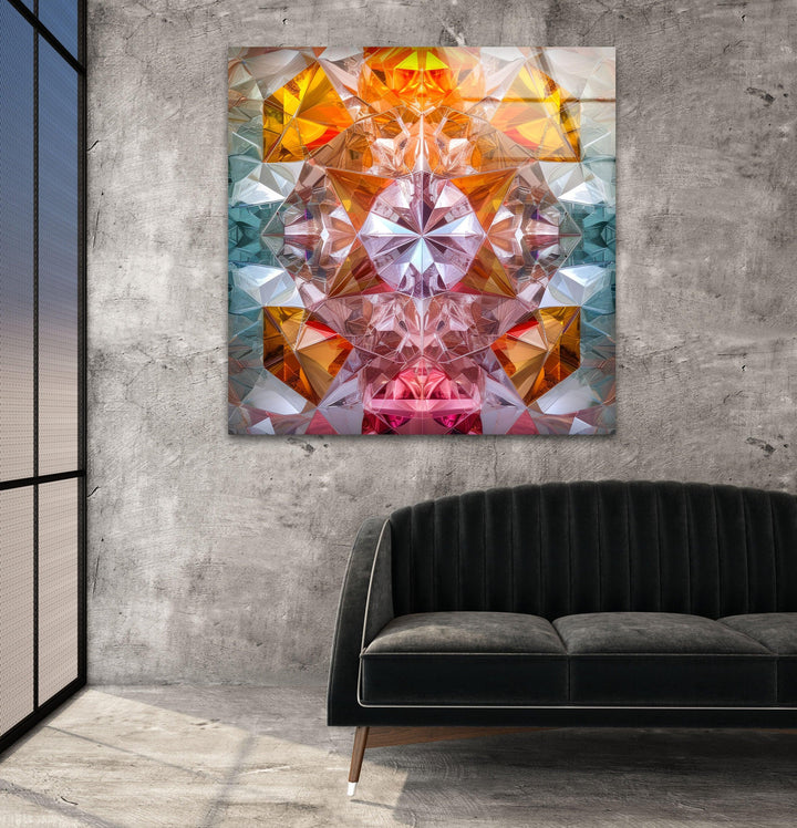 Orange Kaleydoskop Glass Wall Art
