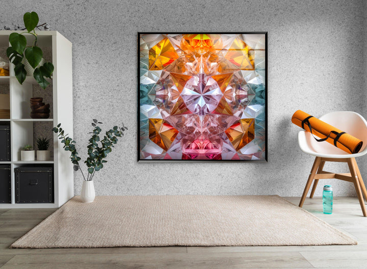Orange Kaleydoskop Glass Wall Art