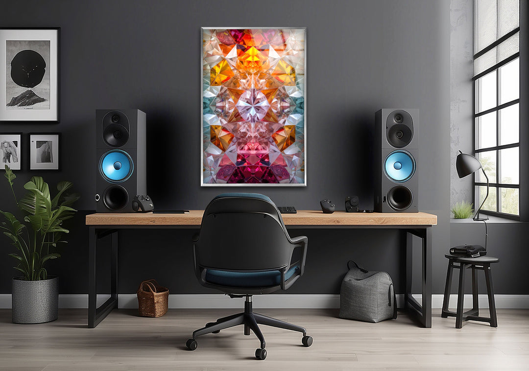 Orange Kaleydoskop Glass Wall Art