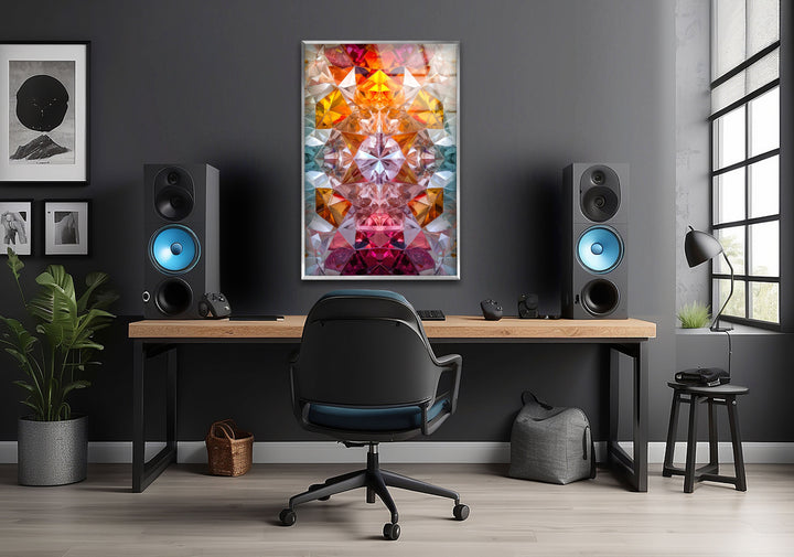 Orange Kaleydoskop Glass Wall Art