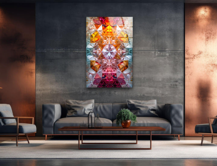 Orange Kaleydoskop Glass Wall Art