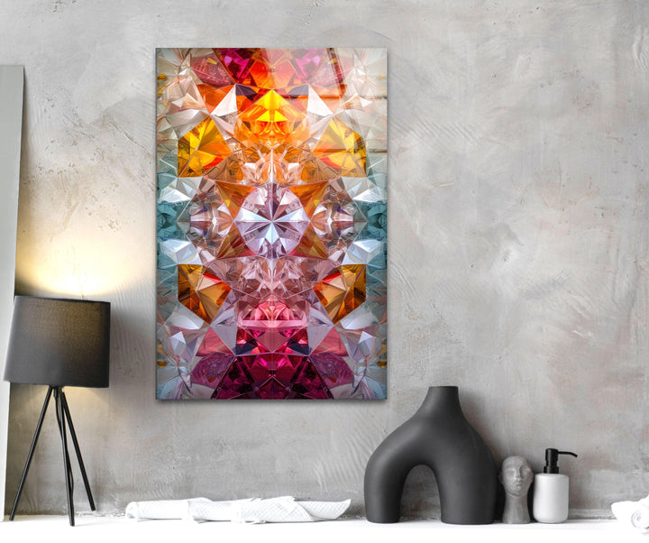 Orange Kaleydoskop Glass Wall Art