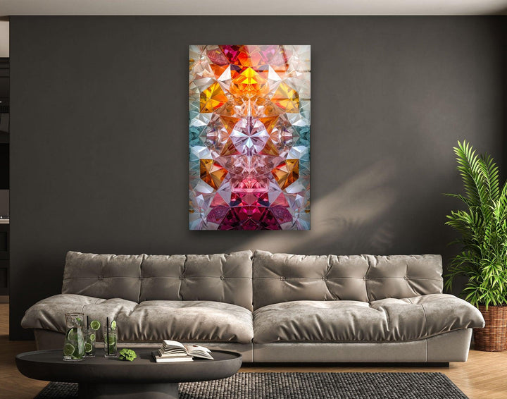 Orange Kaleydoskop Glass Wall Art