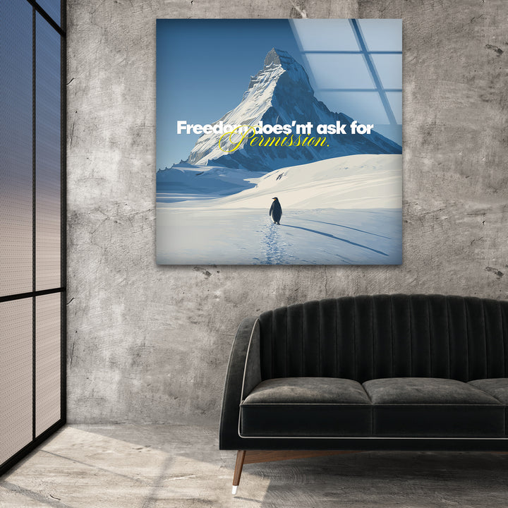 Modern motivational glass wall art