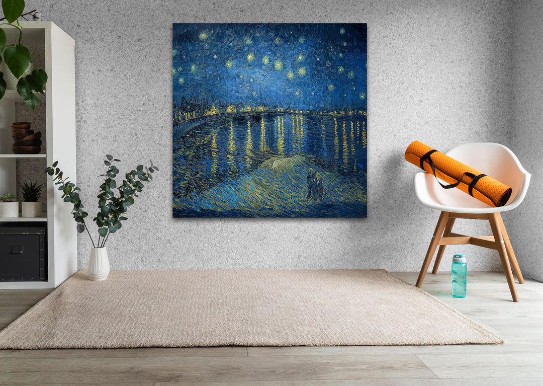 Van Gogh Starry Night Over the Rhône Glass Wall Art