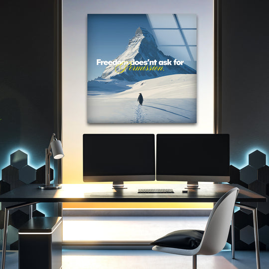 Freedom message glass wall decor