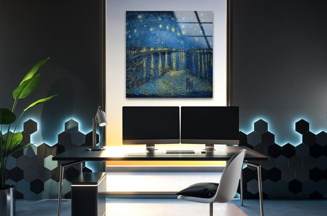 Van Gogh Starry Night Over the Rhône Glass Wall Art