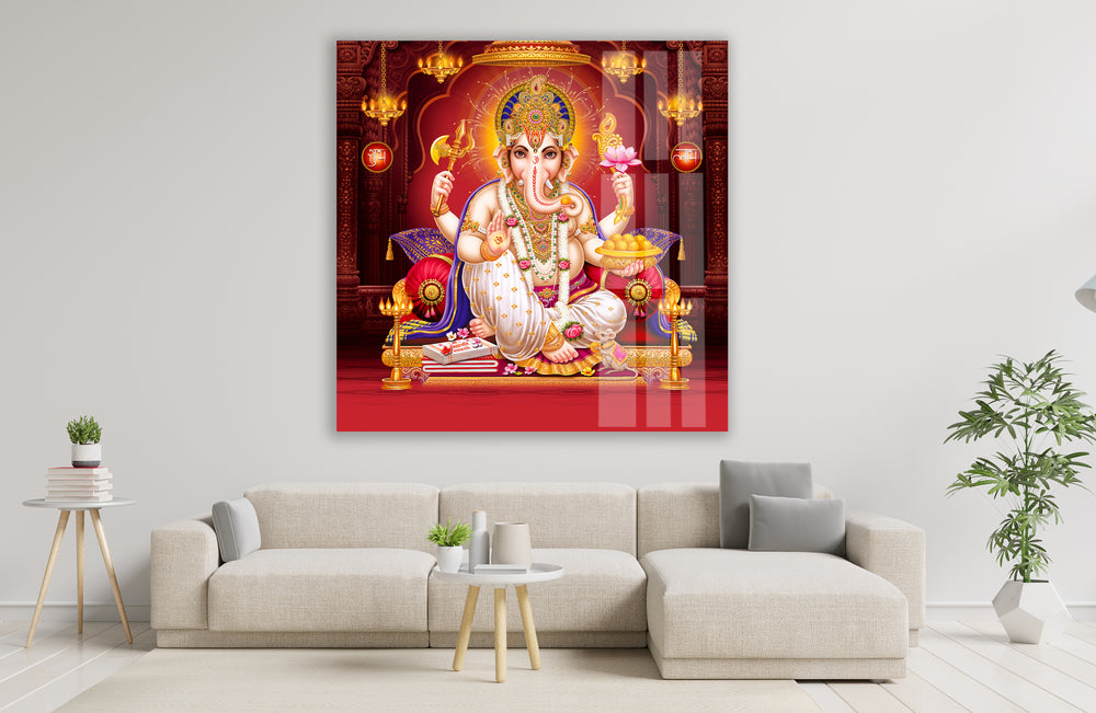 Lord Ganesha Art Glass Wall Art glass wall decor, glass wall art decor
