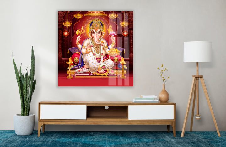 Lord Ganesha Art Glass Wall Art glass pictures for Wall, glass prints wall art
