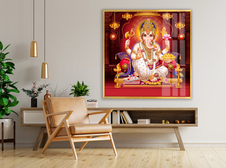 Lord Ganesha Art Glass Wall Art glass image printing, glass prints from photos
