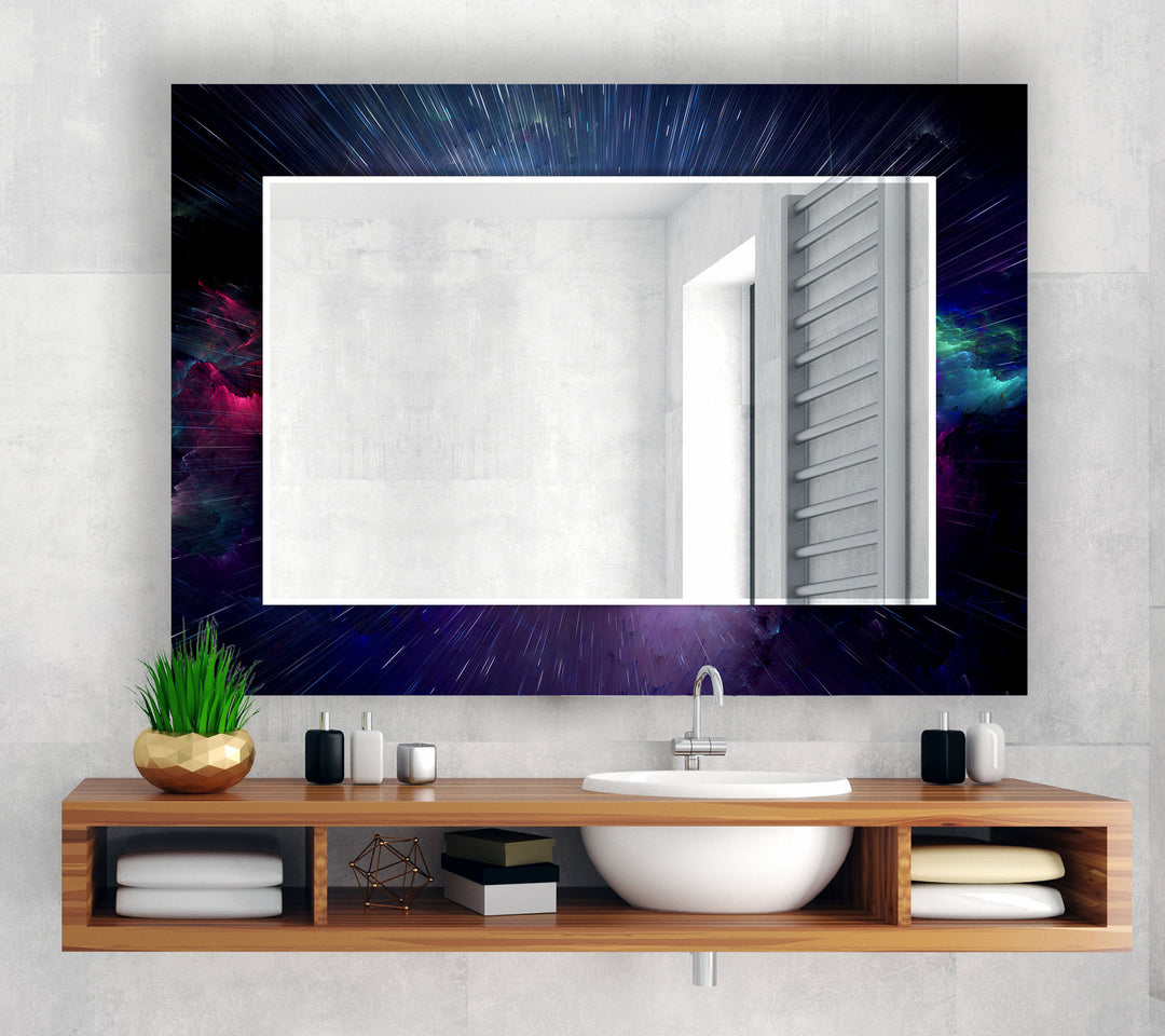 Galaxy Burst Glas-Wandspiegel – Weltraum-Akzent für moderne Häuser