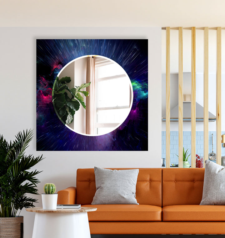 Galaxy Burst Glas-Wandspiegel – Weltraum-Akzent für moderne Häuser