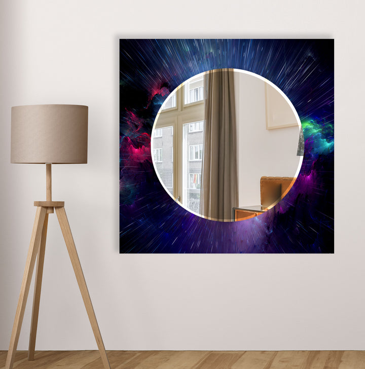 Galaxy Burst Glas-Wandspiegel – Weltraum-Akzent für moderne Häuser