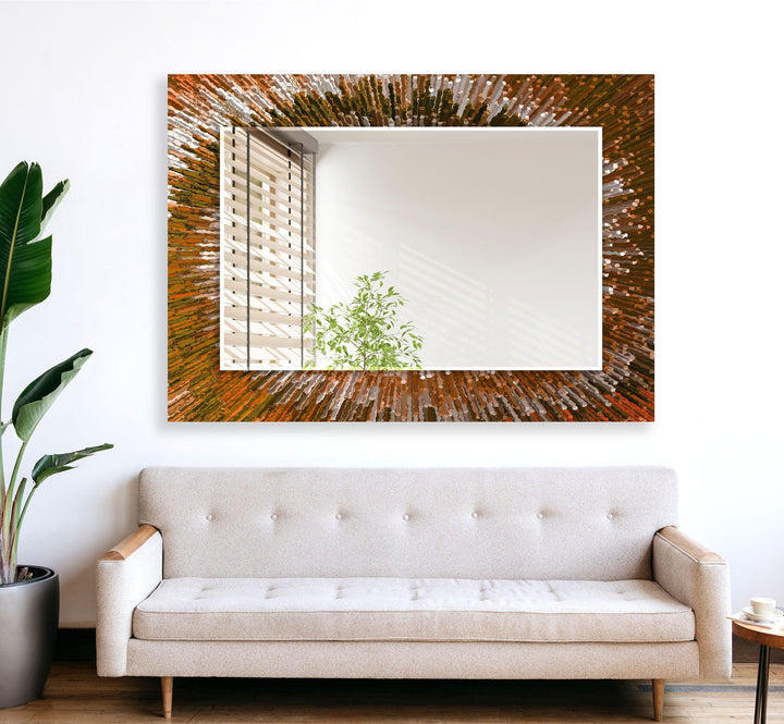 Brown Splash Wall Mirror Entryway Wall Mirror
