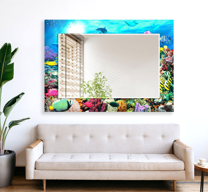 Vividly Undersea Wall Mirror Entryway Wall Mirror
