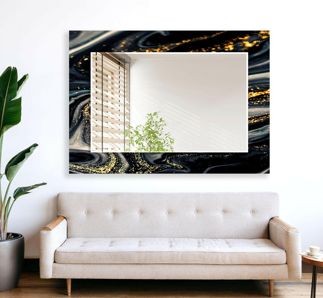 Golden Black & Silver Wall Mirror Round Wall Mirror
